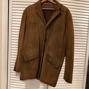 Vintage 1970s Men's Brown Suede Blazer/ Jacket Rancher Style